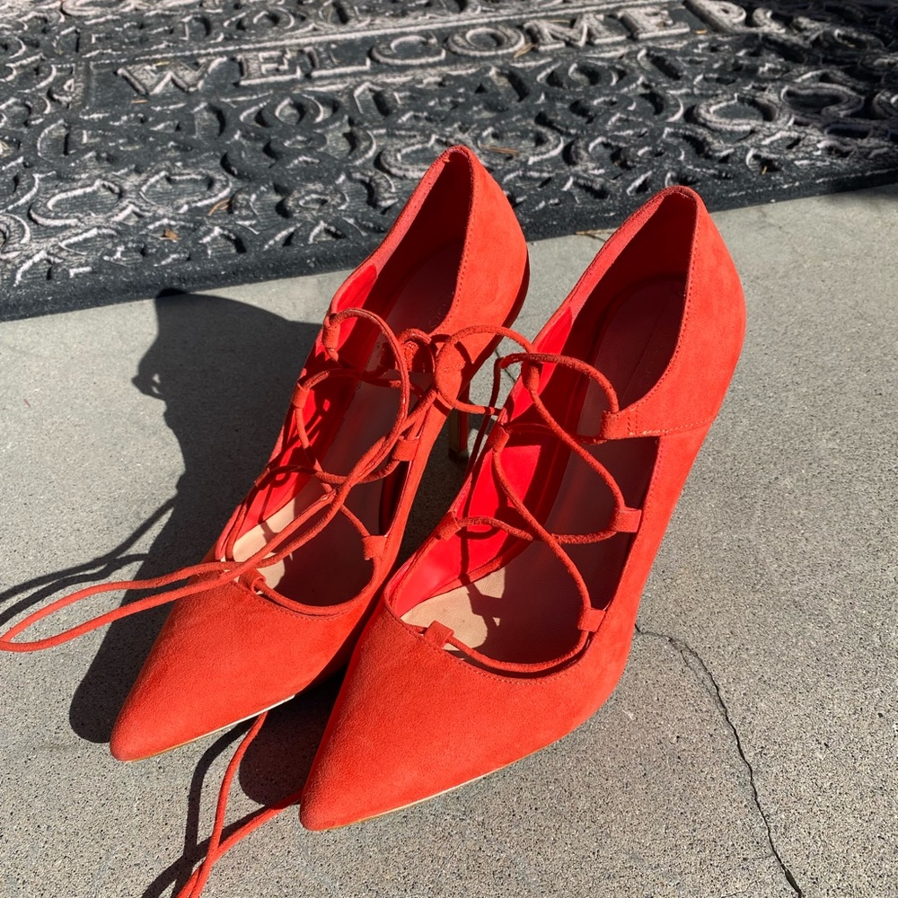 Aldo Pointed Toe Suede Strappy Heels